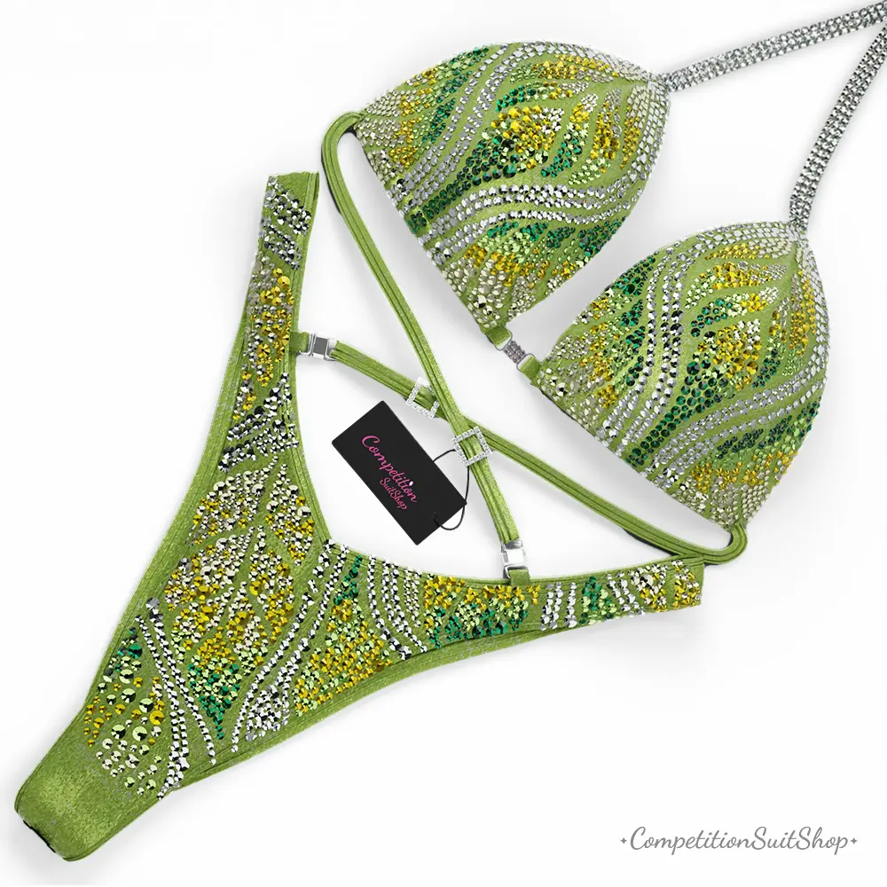 Lime Phoenix Figure Competition Suit FM1038-7